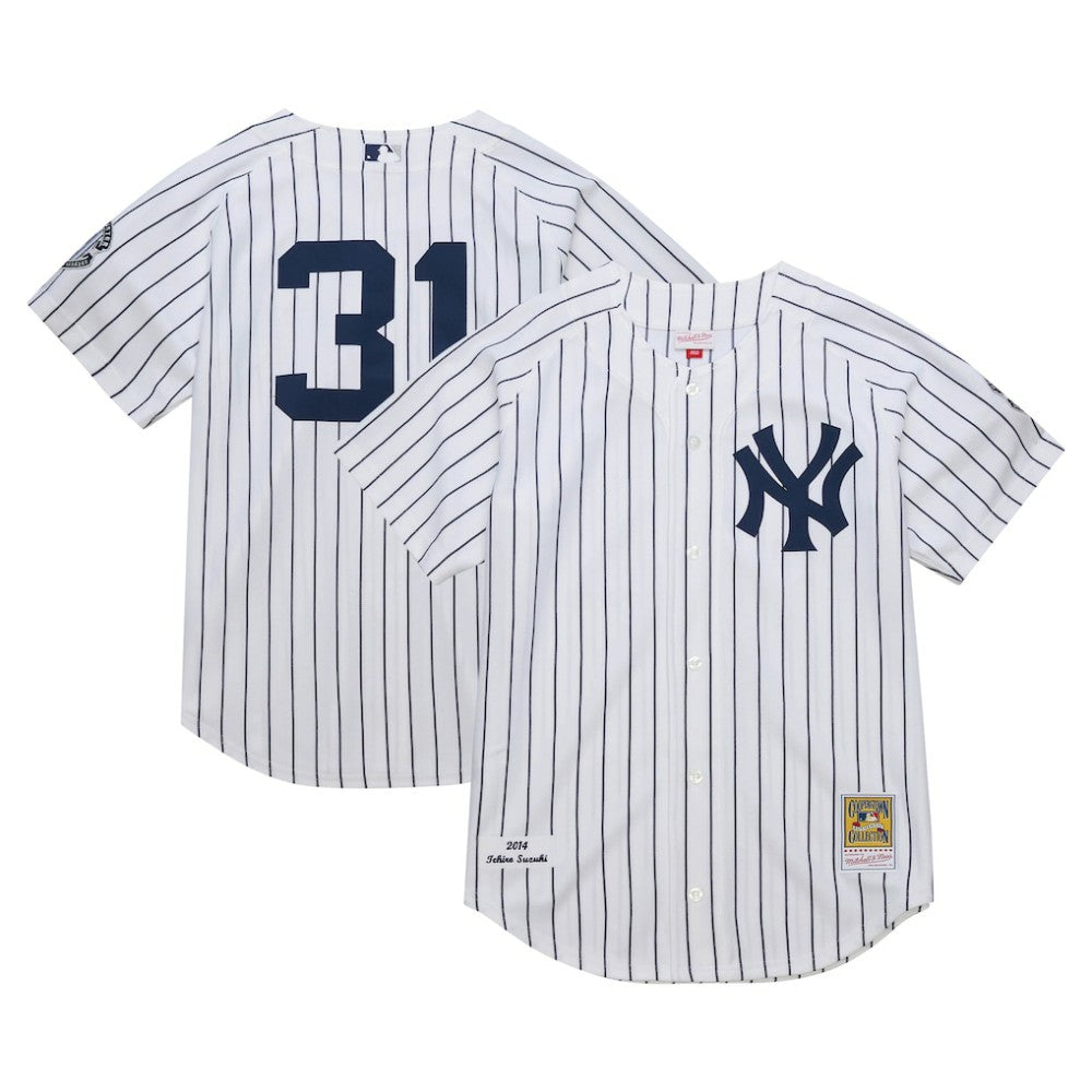 Ichiro Suzuki New York Yankees 2014 Cooperstown Collection Authentic Throwback Jersey - White | Mitchell & Ness