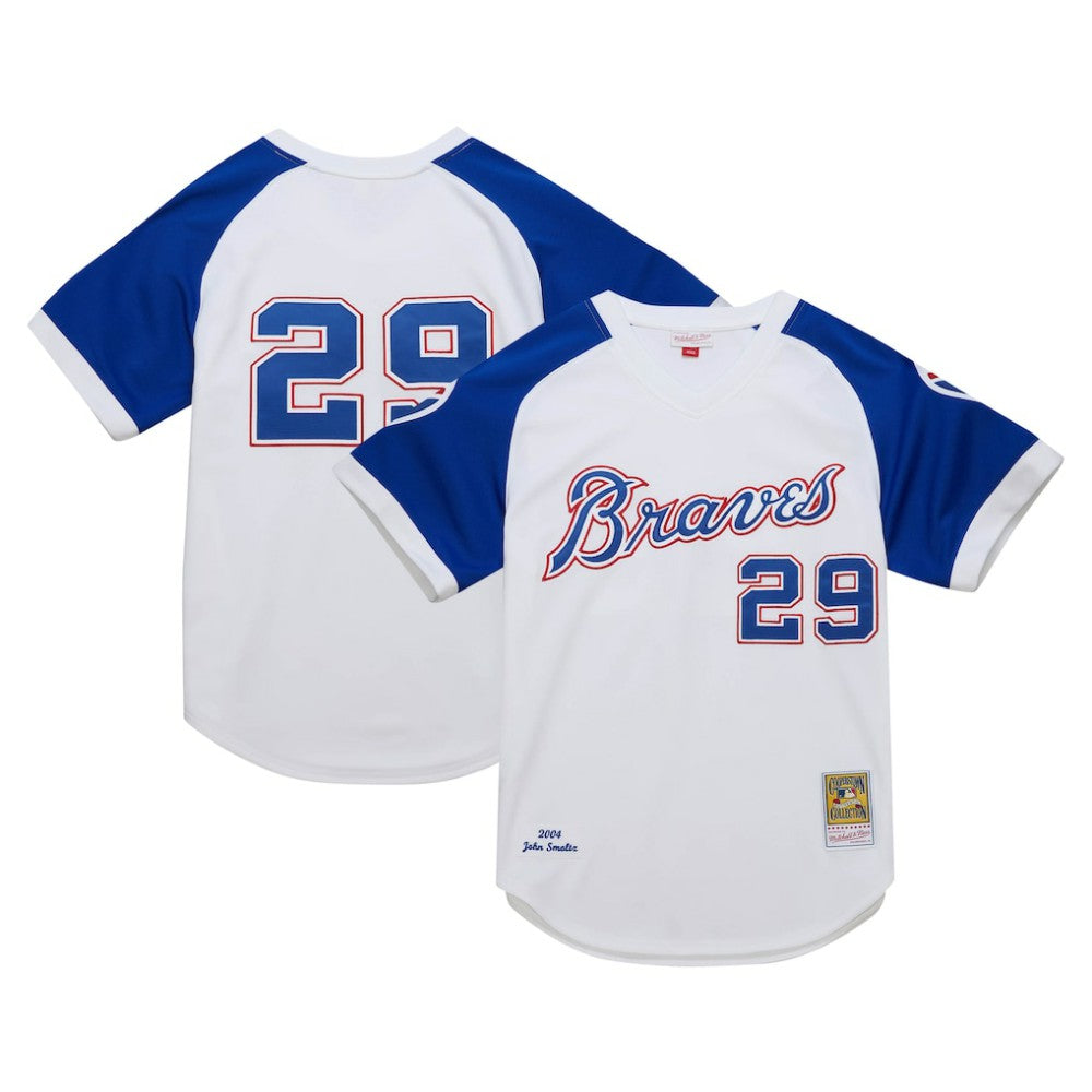 John Smoltz Atlanta Braves 2004 Cooperstown Collection Authentic Throwback Jersey - White | Mitchell & Ness