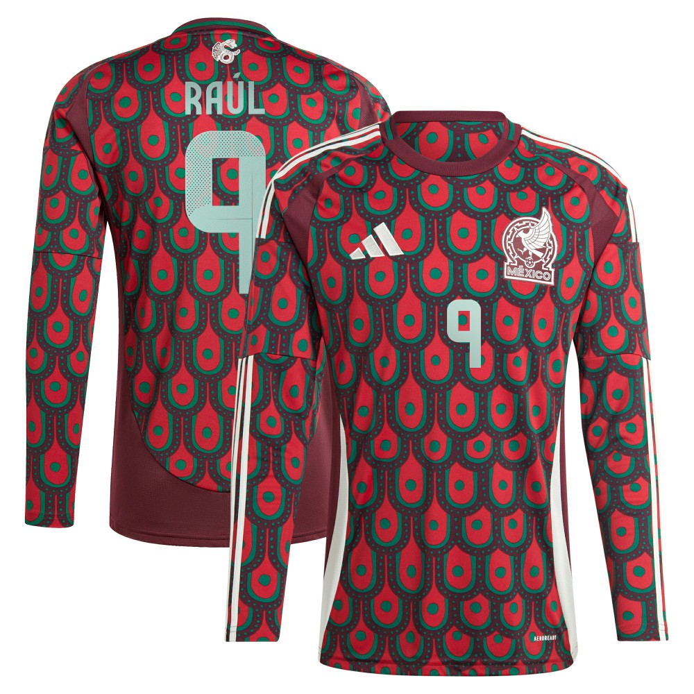 Raul Jimenez Mexico National Team 2024 Home Replica Player Long Sleeve Jersey - Burgundy | Adidas outlet