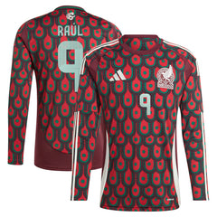 Raul Jimenez Mexico National Team 2024 Home Replica Player Long Sleeve Jersey - Burgundy | Adidas outlet
