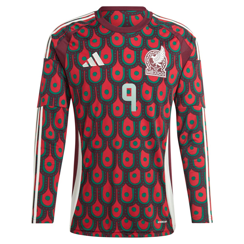Raul Jimenez Mexico National Team 2024 Home Replica Player Long Sleeve Jersey - Burgundy | Adidas outlet