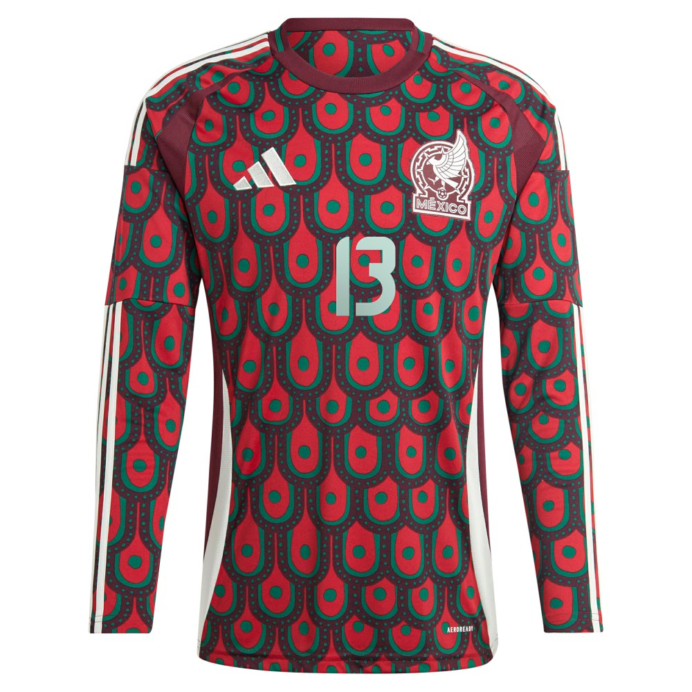 Guillermo Ochoa Mexico National Team 2024 Home Replica Player Long Sleeve Jersey - Burgundy | Adidas discount
