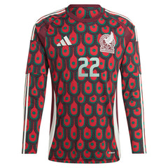Hirving Lozano Mexico National Team 2024 Home Replica Player Long Sleeve Jersey - Burgundy | Adidas discount