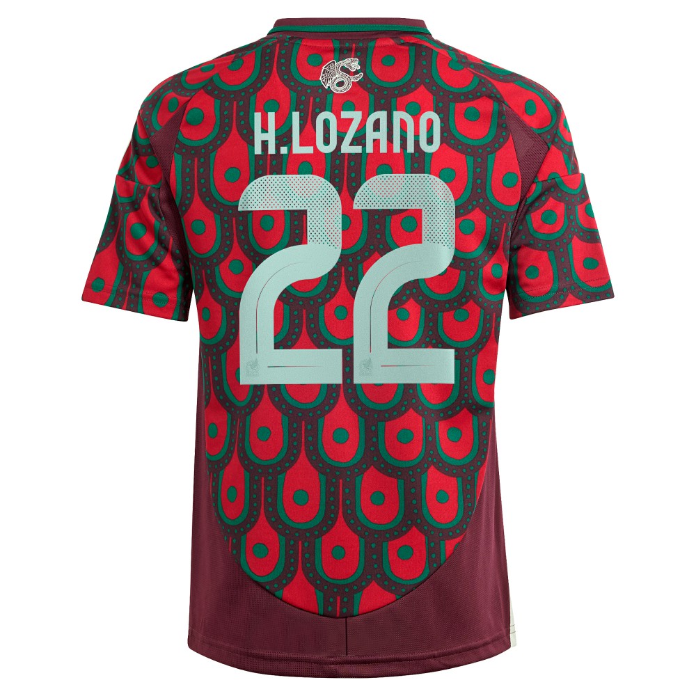 Hirving Lozano Mexico National Team Youth 2024 Home Replica Player Jersey - Green | Adidas outlet