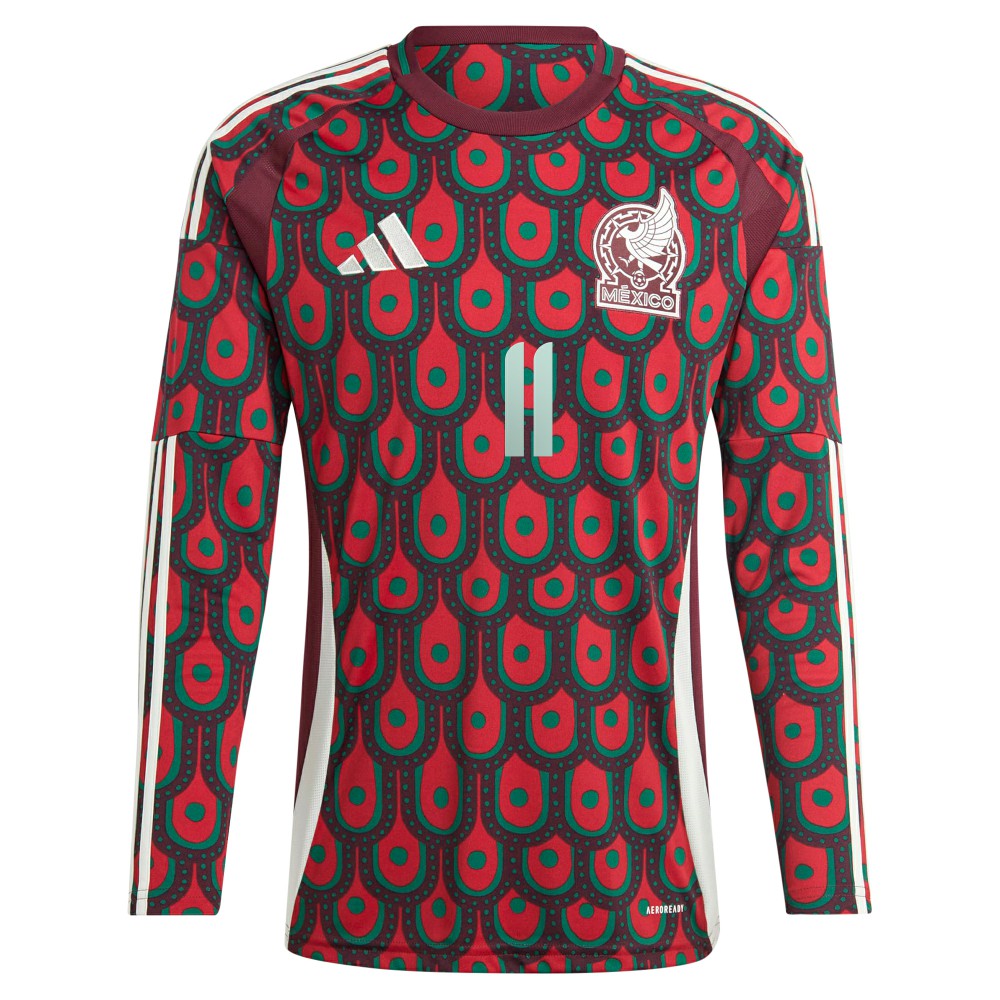 Santiago Giménez Mexico National Team 2024 Home Replica Player Long Sleeve Jersey - Burgundy | Adidas outlet