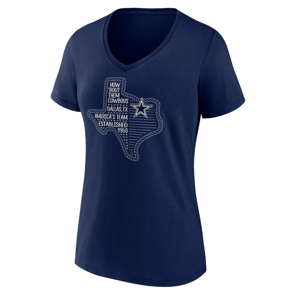 Dallas Cowboys Women's Defensive Stand V-Neck T-Shirt - Navy sale