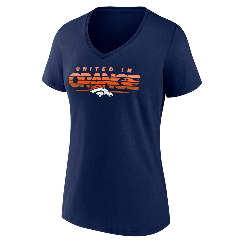 Denver Broncos Women's Defensive Stand V-Neck T-Shirt - Navy online