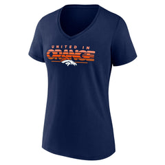 Denver Broncos Women's Defensive Stand V-Neck T-Shirt - Navy online