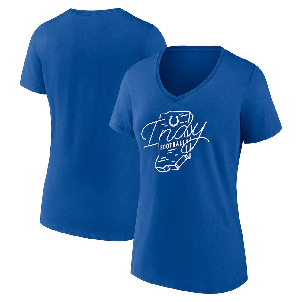 Indianapolis Colts Women's Defensive Stand V-Neck T-Shirt - Royal on sale