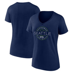 Seattle Seahawks Women's Defensive Stand V-Neck T-Shirt - College Navy online