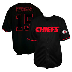 Patrick Mahomes Kansas City Chiefs Big & Tall Baseball Button-Up Shirt - Black online