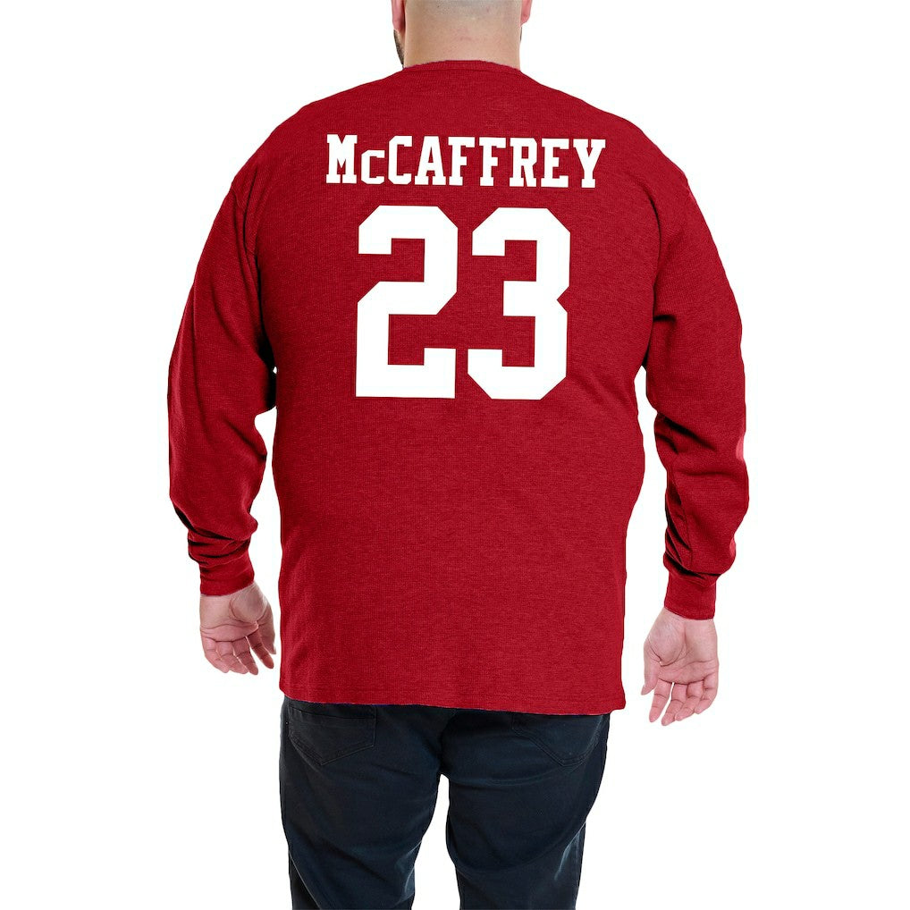 Christian McCaffrey San Francisco 49ers Big & Tall Thermal Waffle Long Sleeve T-Shirt - Scarlet online