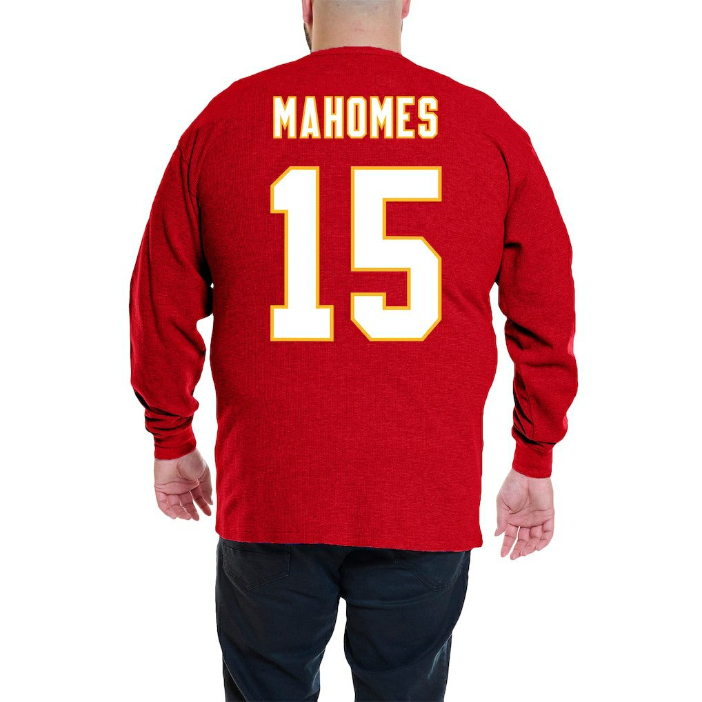 Patrick Mahomes Kansas City Chiefs Big & Tall Thermal Waffle Long Sleeve T-Shirt - Red cheap