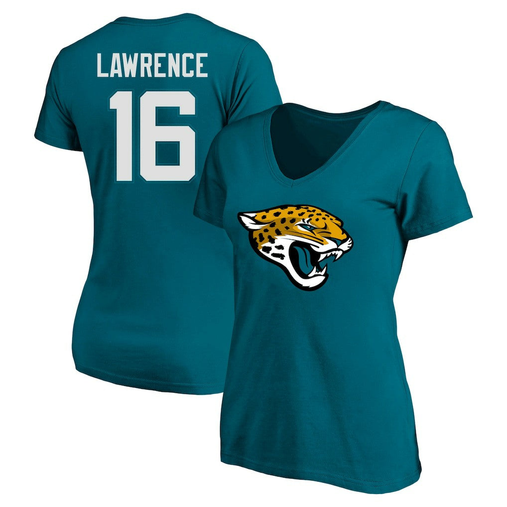 Trevor Lawrence Jacksonville Jaguars Women's Plus Size Fair Catch Name & Number Scoop Neck T-Shirt - Teal sale