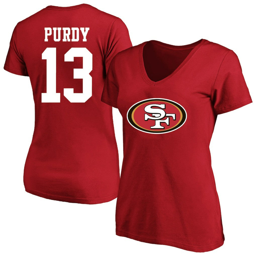 Brock Purdy San Francisco 49ers Women's Plus Size Fair Catch Name & Number Scoop Neck T-Shirt - Scarlet discount