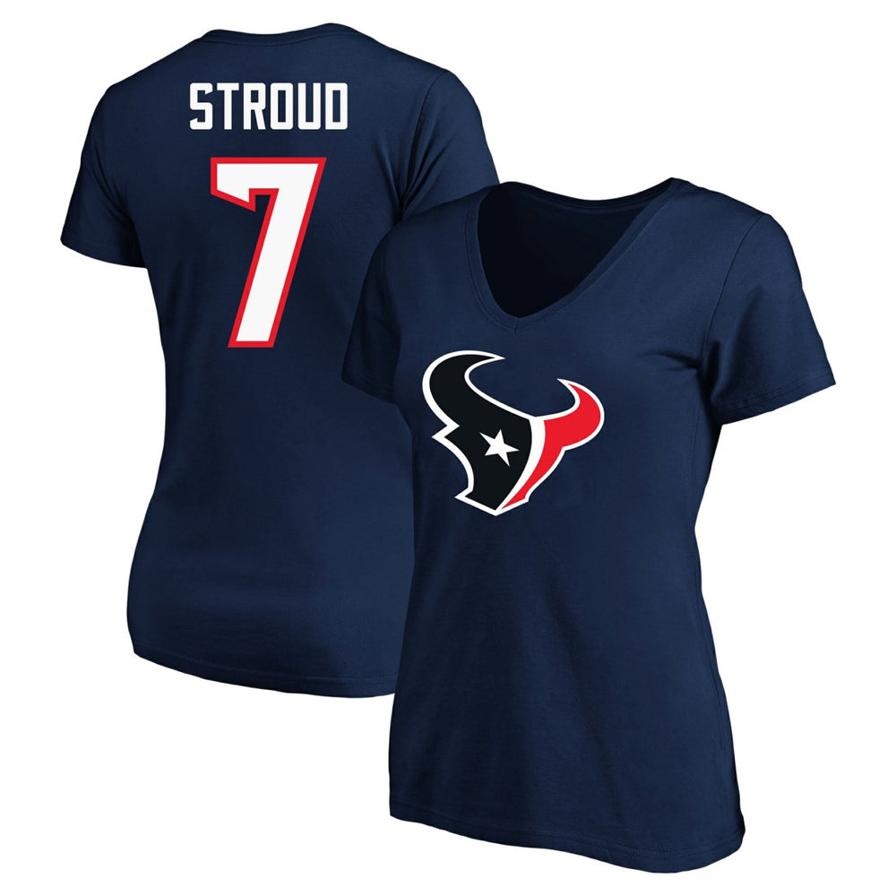 C.J. Stroud Houston Texans Women's Plus Size Fair Catch Name & Number Scoop Neck T-Shirt - Navy outlet