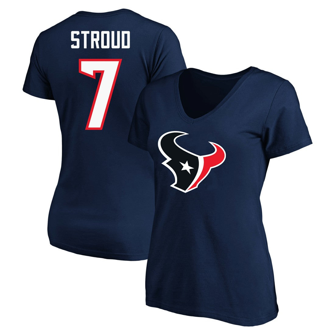C.J. Stroud Houston Texans Women's Plus Size Fair Catch Name & Number Scoop Neck T-Shirt - Navy outlet