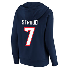 C.J. Stroud Houston Texans Women's Plus Size Player Name & Number V-Neck Pullover Hoodie - Navy on sale