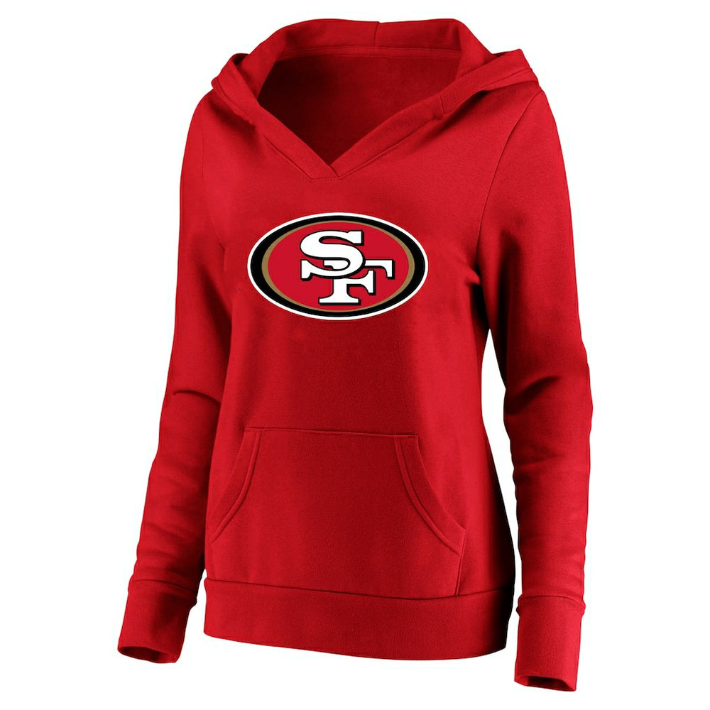 Christian McCaffrey San Francisco 49ers Women's Plus Size Player Name & Number V-Neck Pullover Hoodie - Scarlet outlet