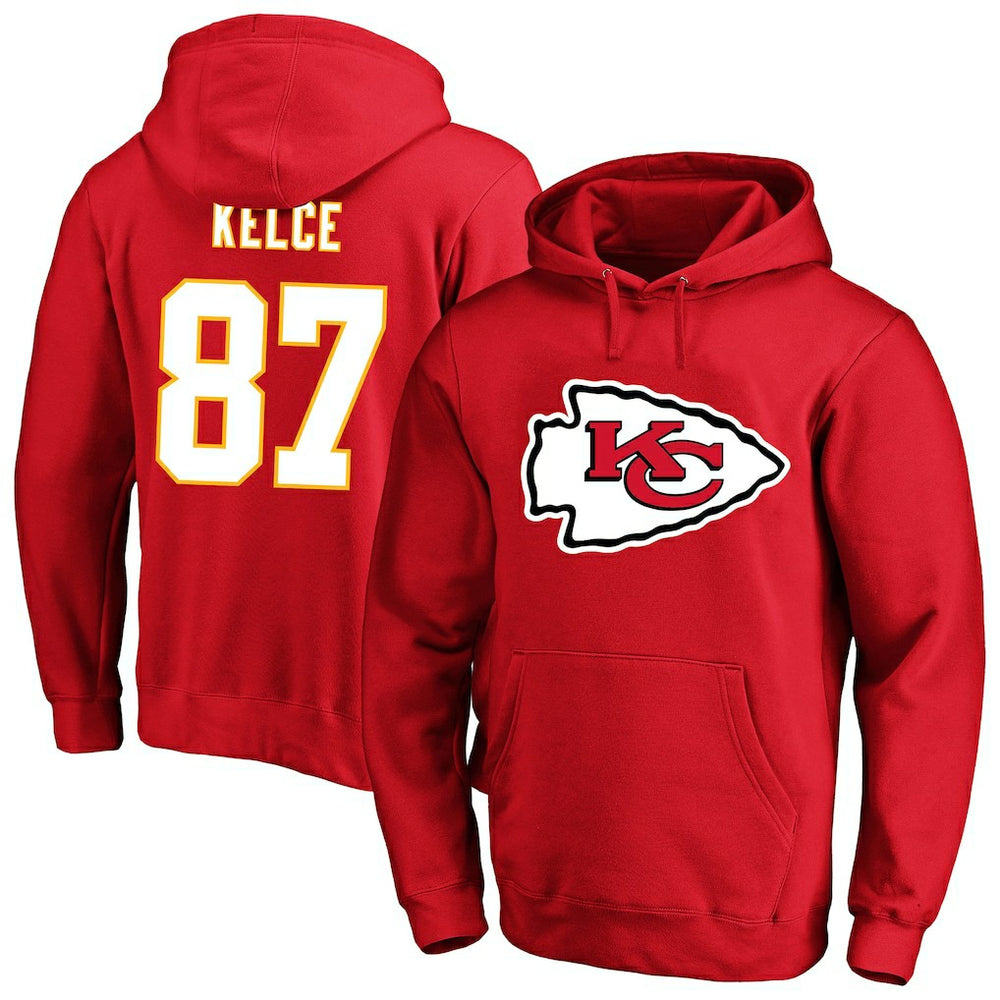 Travis Kelce Kansas City Chiefs Big & Tall Name & Number Fleece Pullover Hoodie - Red on sale