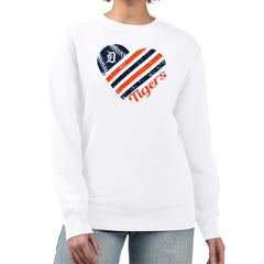 Detroit Tigers G-III 4Her by Carl Banks Women's Heart Logo Fleece Pullover Sweatshirt - White