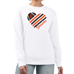 San Francisco Giants G-III 4Her by Carl Banks Women's Heart Logo Fleece Pullover Sweatshirt - White