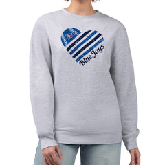 Toronto Blue Jays G-III 4Her by Carl Banks Women's Heart Logo Fleece Pullover Sweatshirt - Heather Gray