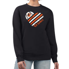 Baltimore Orioles G-III 4Her by Carl Banks Women's Heart Logo Fleece Pullover Sweatshirt - Black