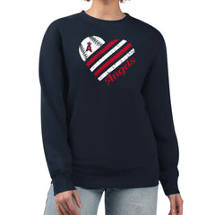 Los Angeles Angels G-III 4Her by Carl Banks Women's Heart Logo Fleece Pullover Sweatshirt - Navy