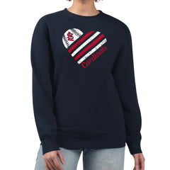 St. Louis Cardinals G-III 4Her by Carl Banks Women's Heart Logo Fleece Pullover Sweatshirt - Navy