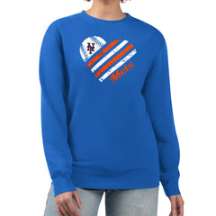 New York Mets G-III 4Her by Carl Banks Women's Heart Logo Fleece Pullover Sweatshirt - Royal