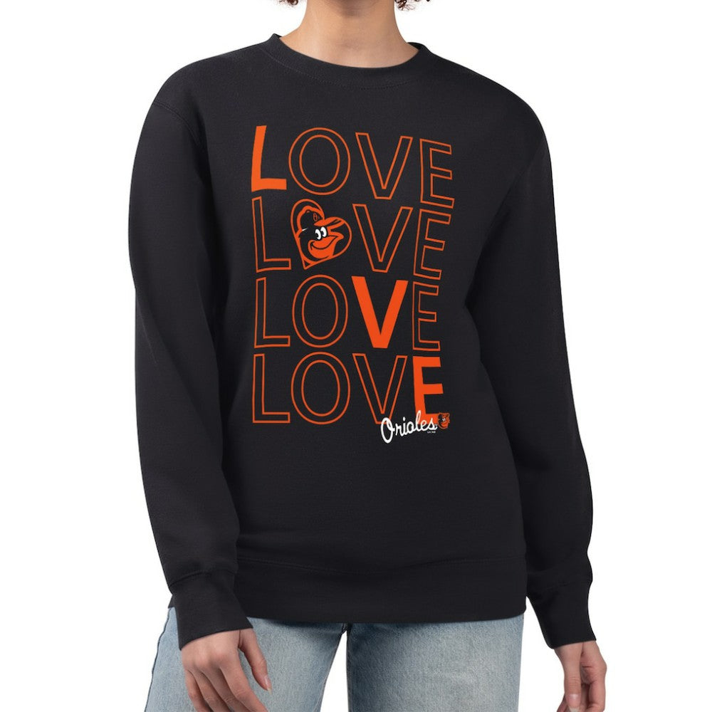 Baltimore Orioles G-III 4Her by Carl Banks Women's Love Team Logo Fleece Pullover Sweatshirt - Black