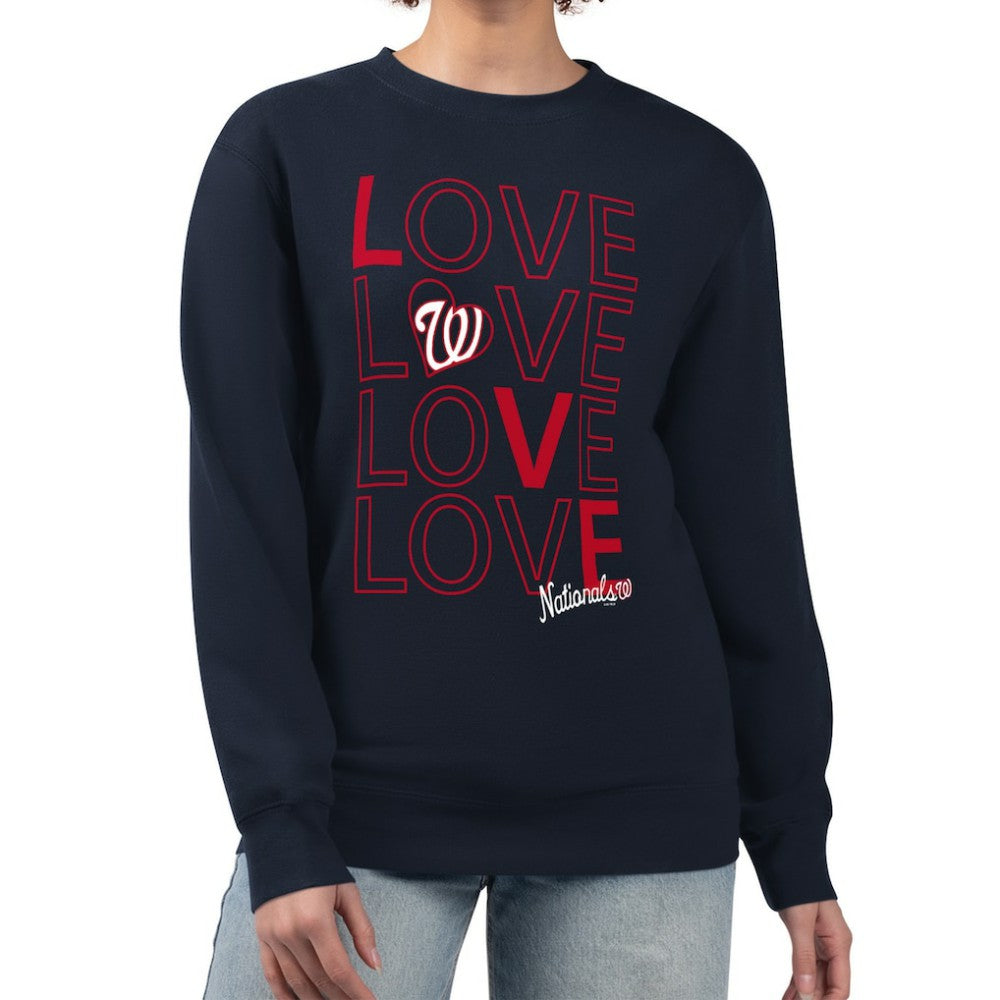 Washington Nationals G-III 4Her by Carl Banks Women's Love Team Logo Fleece Pullover Sweatshirt - Navy