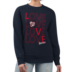 Washington Nationals G-III 4Her by Carl Banks Women's Love Team Logo Fleece Pullover Sweatshirt - Navy