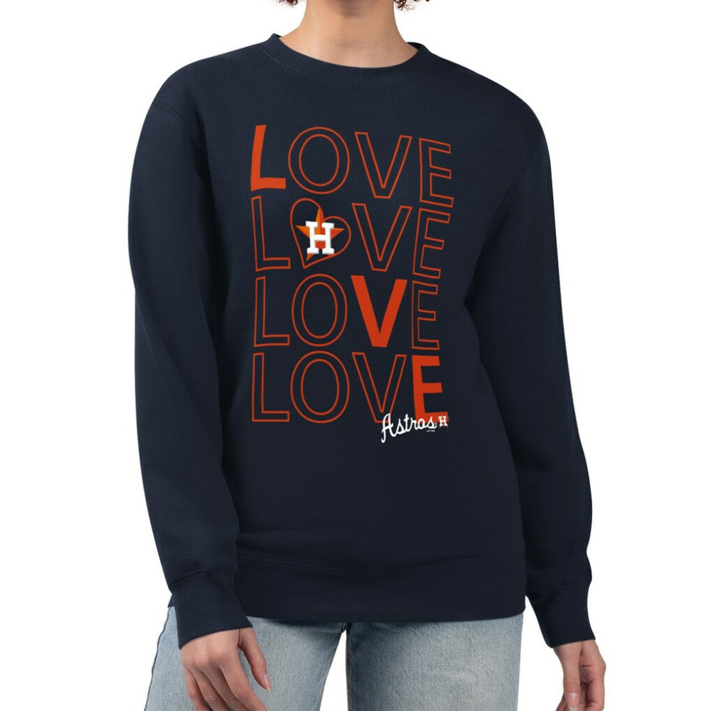 Houston Astros G-III 4Her by Carl Banks Women's Love Team Logo Fleece Pullover Sweatshirt - Navy