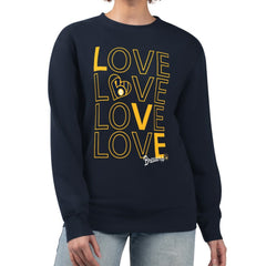 Milwaukee Brewers G-III 4Her by Carl Banks Women's Love Team Logo Fleece Pullover Sweatshirt - Navy
