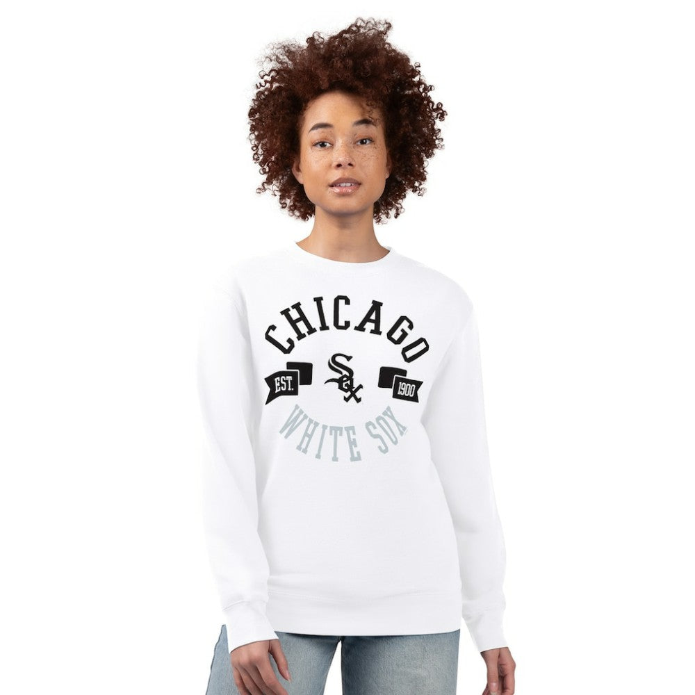 Chicago White Sox G-III 4Her by Carl Banks Women's Team Logo Fleece Pullover Sweatshirt - White