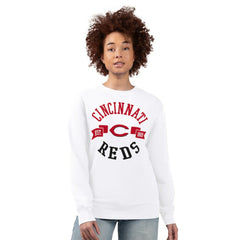 Cincinnati Reds G-III 4Her by Carl Banks Women's Team Logo Fleece Pullover Sweatshirt - White