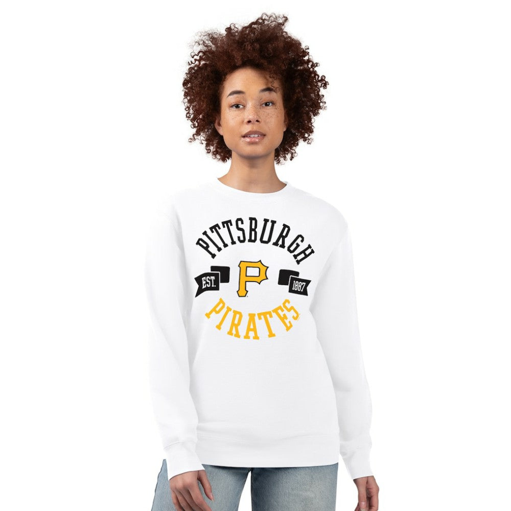 Pittsburgh Pirates G-III 4Her by Carl Banks Women's Team Logo Fleece Pullover Sweatshirt - White