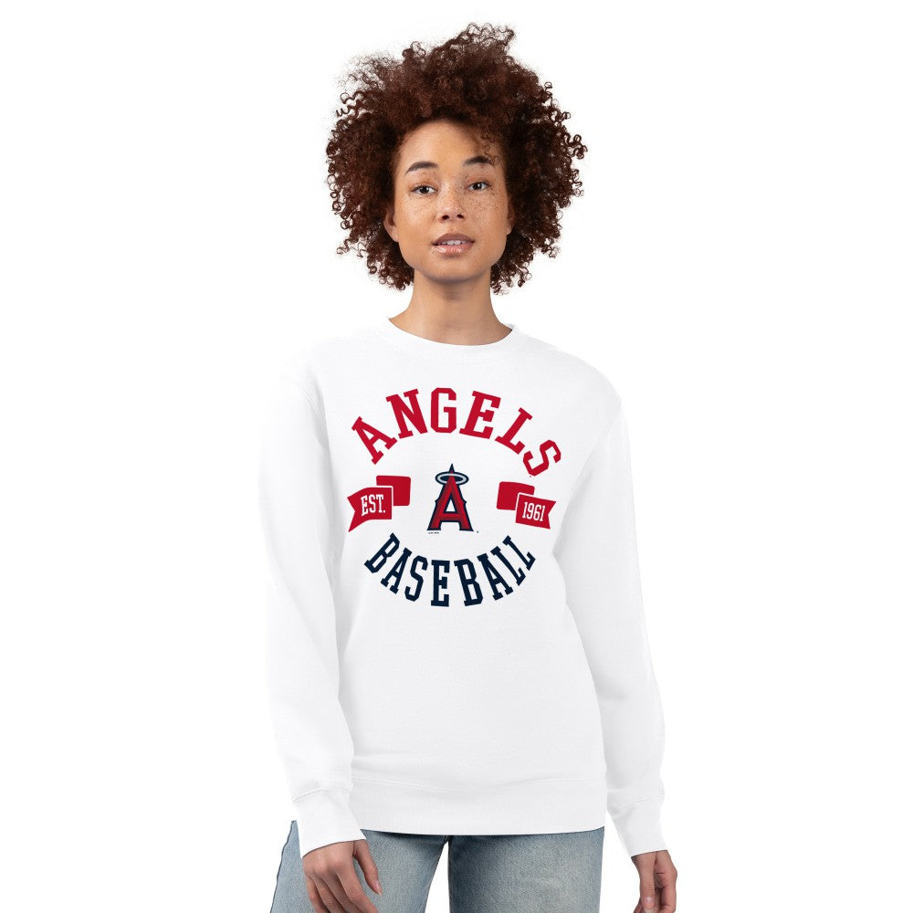 Los Angeles Angels G-III 4Her by Carl Banks Women's Team Logo Fleece Pullover Sweatshirt - White