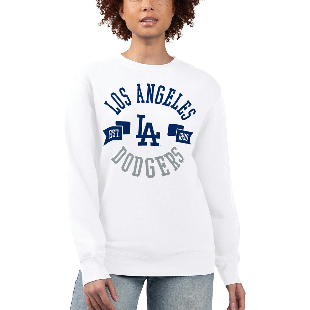 Los Angeles Dodgers G-III 4Her by Carl Banks Women's Team Logo Fleece Pullover Sweatshirt - White