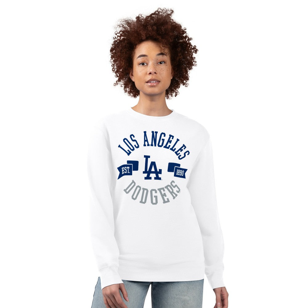 Los Angeles Dodgers G-III 4Her by Carl Banks Women's Team Logo Fleece Pullover Sweatshirt - White