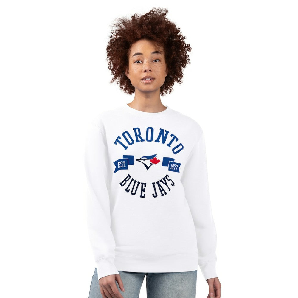 Toronto Blue Jays G-III 4Her by Carl Banks Women's Team Logo Fleece Pullover Sweatshirt - White