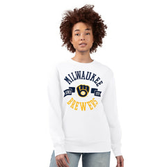 Milwaukee Brewers G-III 4Her by Carl Banks Women's Team Logo Fleece Pullover Sweatshirt - White