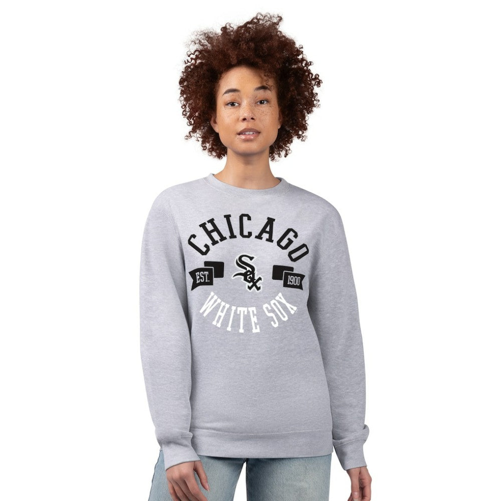 Chicago White Sox G-III 4Her by Carl Banks Women's Team Logo Fleece Pullover Sweatshirt - Heather Gray