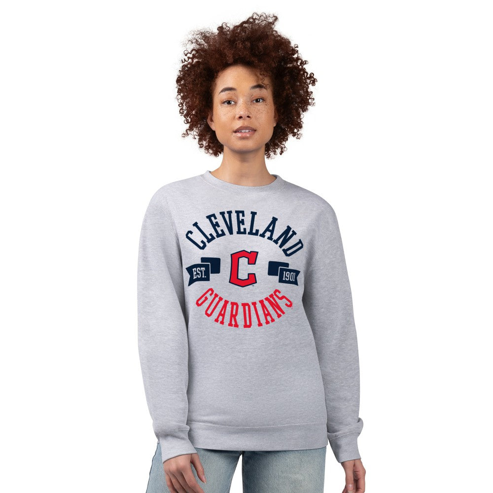 Cleveland Guardians G-III 4Her by Carl Banks Women's Team Logo Fleece Pullover Sweatshirt - Heather Gray