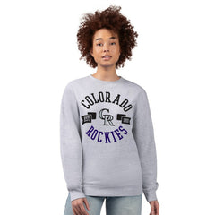 Colorado Rockies G-III 4Her by Carl Banks Women's Team Logo Fleece Pullover Sweatshirt - Heather Gray