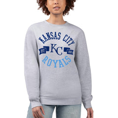 Kansas City Royals G-III 4Her by Carl Banks Women's Team Logo Fleece Pullover Sweatshirt - Heather Gray