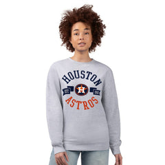 Houston Astros G-III 4Her by Carl Banks Women's Team Logo Fleece Pullover Sweatshirt - Heather Gray