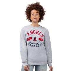 Los Angeles Angels G-III 4Her by Carl Banks Women's Team Logo Fleece Pullover Sweatshirt - Heather Gray